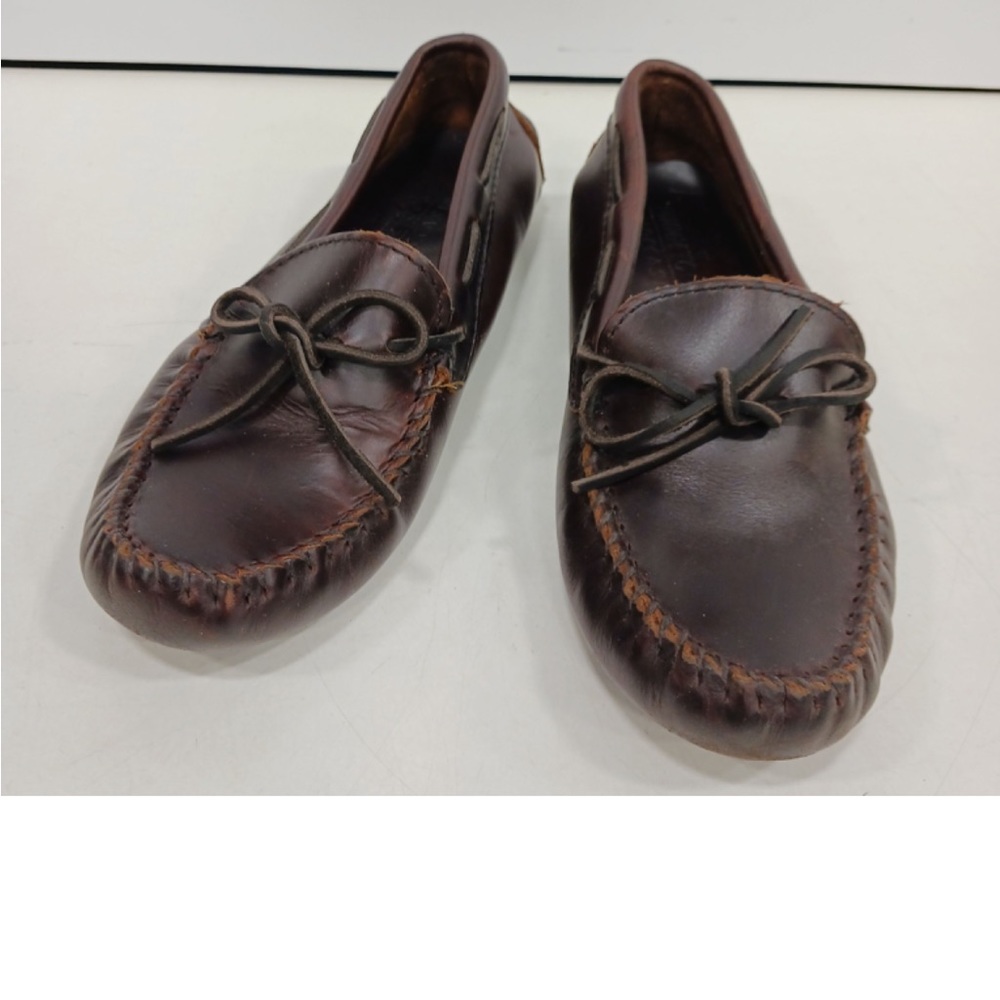Mens Minnetonka Brown Leather Moccasin Loafers